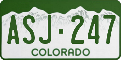 CO license plate ASJ247