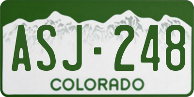 CO license plate ASJ248