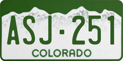 CO license plate ASJ251
