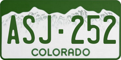 CO license plate ASJ252