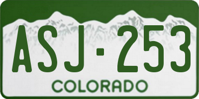 CO license plate ASJ253