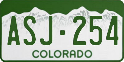 CO license plate ASJ254
