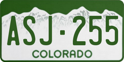 CO license plate ASJ255