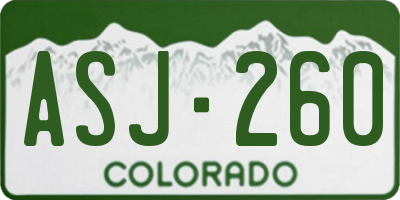 CO license plate ASJ260