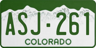 CO license plate ASJ261