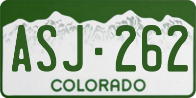 CO license plate ASJ262