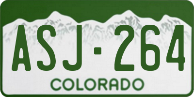 CO license plate ASJ264