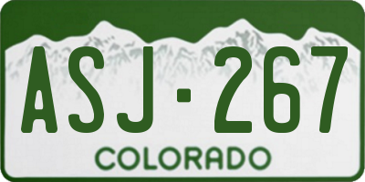CO license plate ASJ267
