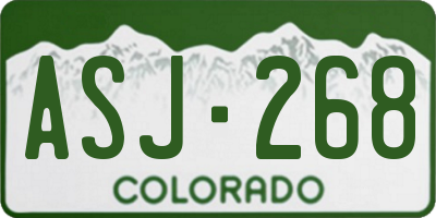 CO license plate ASJ268