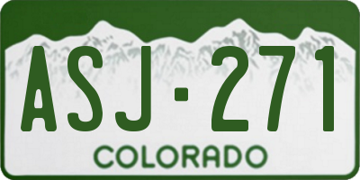 CO license plate ASJ271