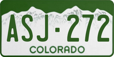 CO license plate ASJ272
