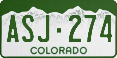 CO license plate ASJ274