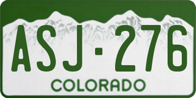 CO license plate ASJ276