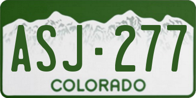 CO license plate ASJ277