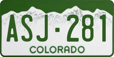 CO license plate ASJ281
