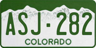 CO license plate ASJ282