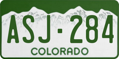 CO license plate ASJ284