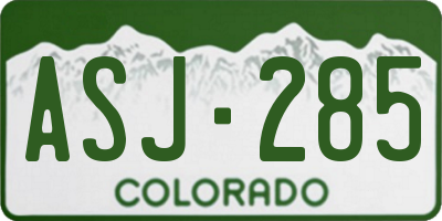 CO license plate ASJ285