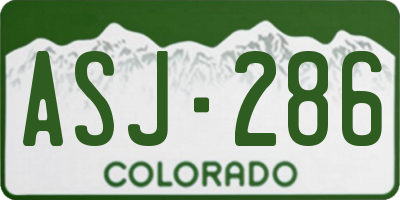 CO license plate ASJ286