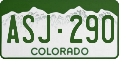 CO license plate ASJ290