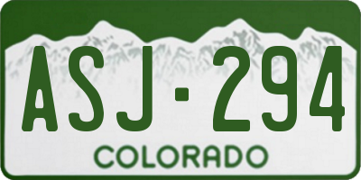CO license plate ASJ294