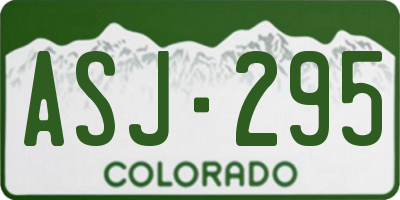 CO license plate ASJ295