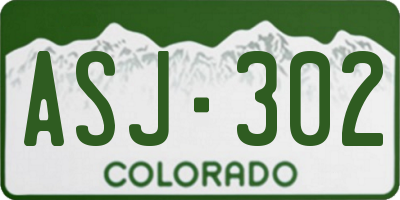 CO license plate ASJ302