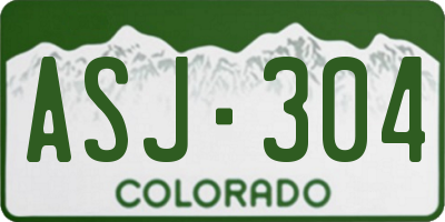 CO license plate ASJ304