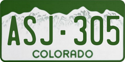 CO license plate ASJ305