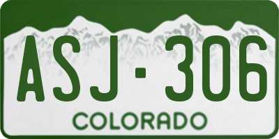CO license plate ASJ306