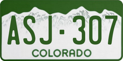 CO license plate ASJ307