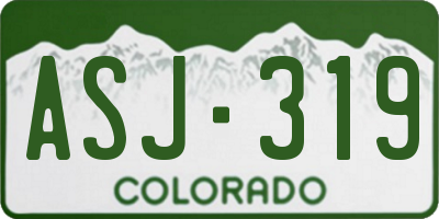 CO license plate ASJ319
