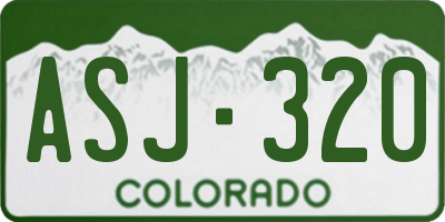 CO license plate ASJ320