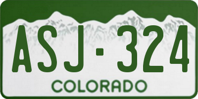 CO license plate ASJ324