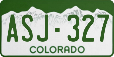 CO license plate ASJ327