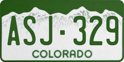 CO license plate ASJ329