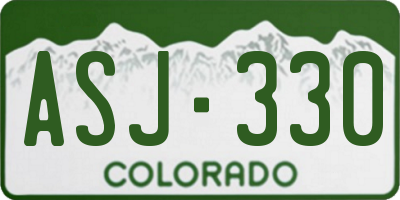 CO license plate ASJ330