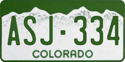 CO license plate ASJ334