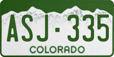 CO license plate ASJ335
