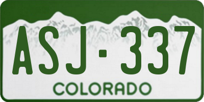 CO license plate ASJ337