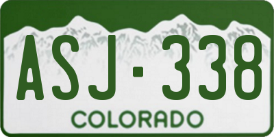 CO license plate ASJ338