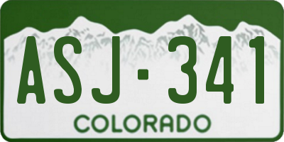 CO license plate ASJ341