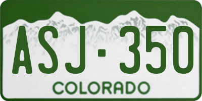 CO license plate ASJ350