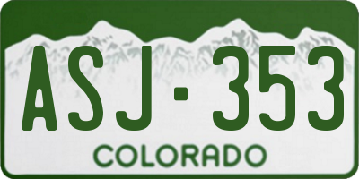 CO license plate ASJ353