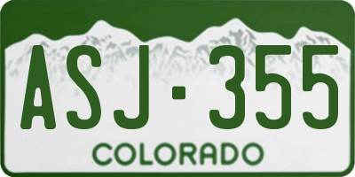 CO license plate ASJ355