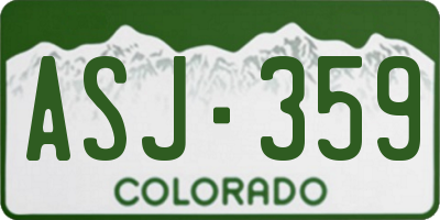 CO license plate ASJ359