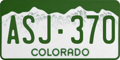 CO license plate ASJ370