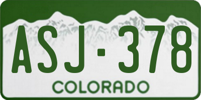 CO license plate ASJ378