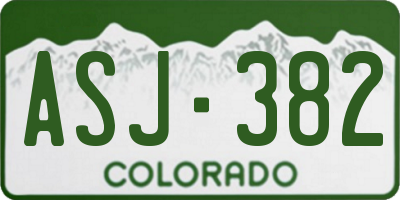 CO license plate ASJ382