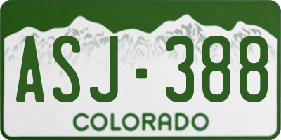 CO license plate ASJ388